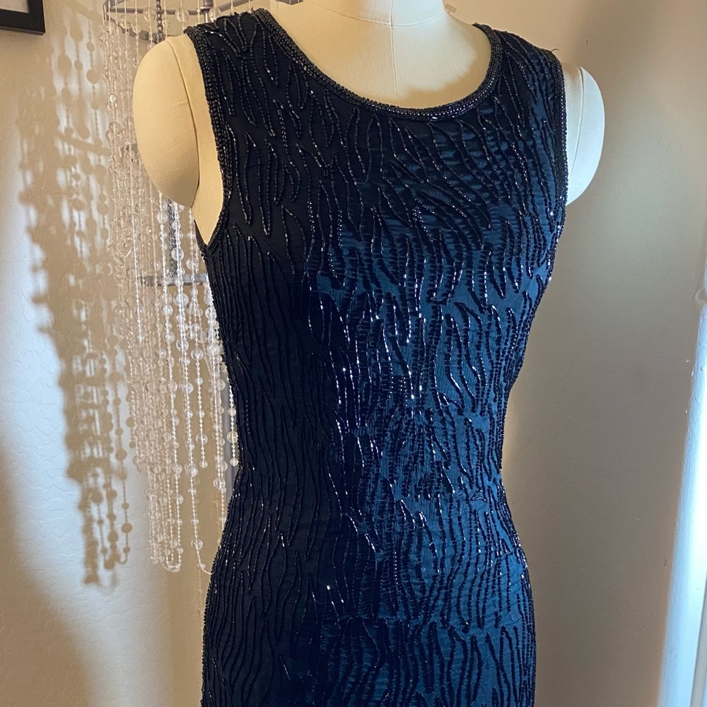Black sequins cocktail dress